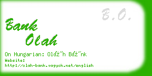 bank olah business card